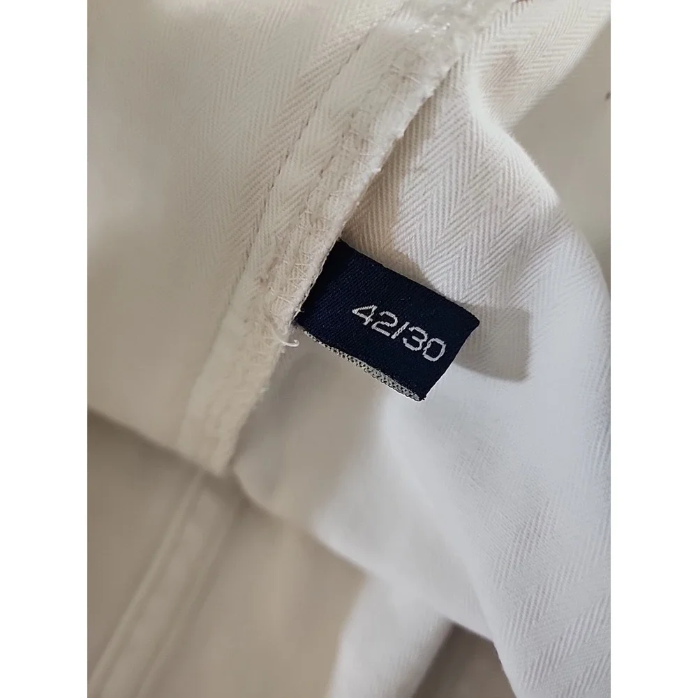 Vtg 90's Polo Ralph Lauren Dungarees White Canvas Workwear Utility Pants‎ 41X29